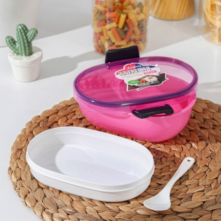 Lunch-Box Plastic level 2 “simplicity”, spoon, oval, mix color-1