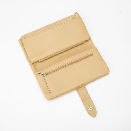 Women's wallet on the button, mustard color-3