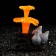 Decor for the Aquarium "Coral on the platform" Silicon, 6 x 4 x 7 cm, orange