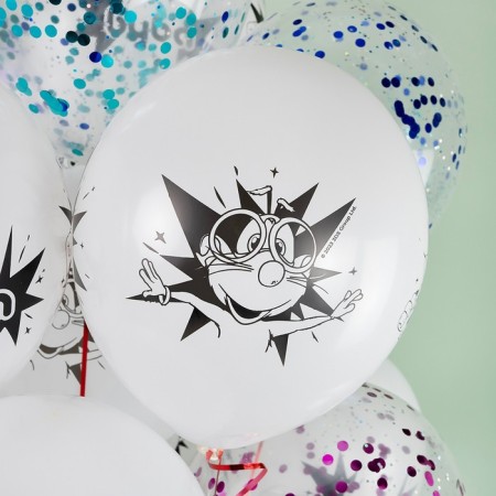 Latex ball 12 “Buba and friends”, pastel, white, 4 tbsp., Set 25 pcs., Mix-5