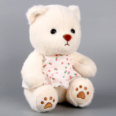 Soft toy "Bear" in a dress, 26 cm, white color-4