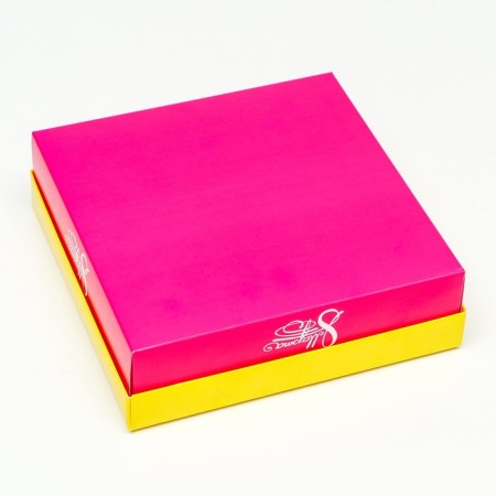 Folding box, "spring mimosa" 20 x 20 x 6 cm-3