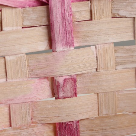 A set of wicker baskets, D16x10/31 cm, D19x10/32 cm, d21x11/36 cm, 3 pcs, pink, bamboo-5