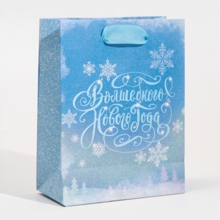 Laminated vertical “Frosty shine”, 12 x 15 x 5.5 cm, New Year-2