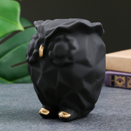 Figure "Owl Origami" Black, 14cm-1