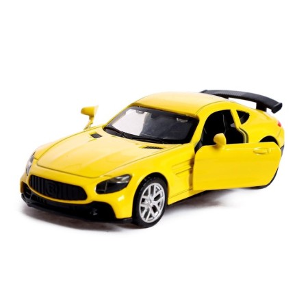 Metal machine "Hypercar", 1:32, inertia, doors open, yellow color-3