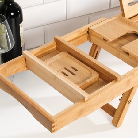 Table-vannitsa for a bath, large, 75 (109) x 23 x 4.5 cm, tree-9