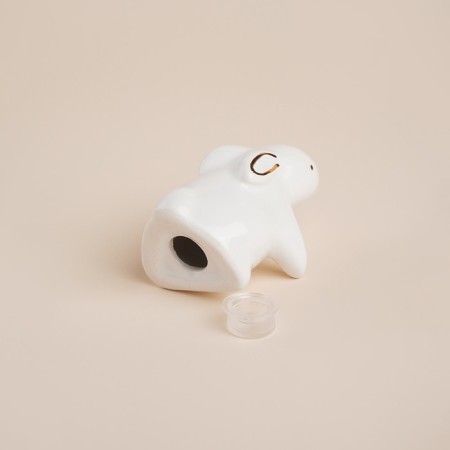 Set for spices ceramic SL Home "Easter rabbits", 2 items: Solonka 230 ml, list of 230 ml, white color-3
