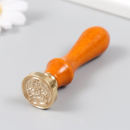 Printing for wax with a wooden handle "Dragon" 9x2.5x2.5 cm-4