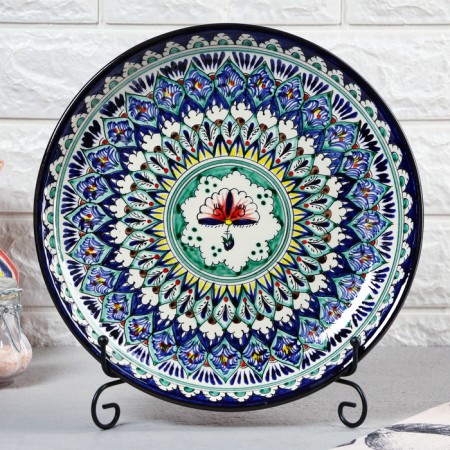 Largan Rishtan ceramics "Patterns", 28 cm, blue-4