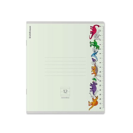 Notebook of 12 sheets in the Erichkrause "Ruler Hobby" line, cover coated cardboard, offset block, mix-1