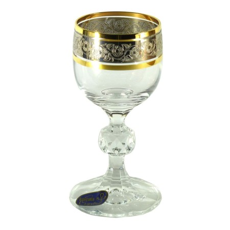 A set of glasses "Claudia", Panto, Platinum, Flowers, 50 ml, 6 pcs.
