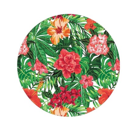 Pareo and beach rug "Tropical flowers", d = 150 cm-1