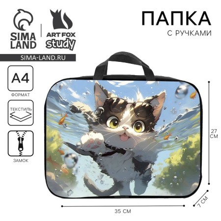 A4 notebook folder on lightning textiles 70mm 350 x 270 univ "September 1: cat underwater"