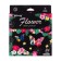 Pencils 24 colors in a cardboard box, hexagonal, wooden, flowers on a black mix