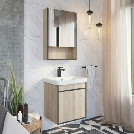 Mirror Comfort Comfort Vienna 55 for the bathroom, color smoky oak color-1