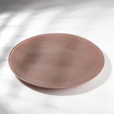 Mokko plate, glass, d = 28 cm, brown color