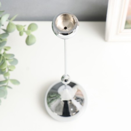 Summary metal per 1 candle "drop of water - bottom" silver 8.5x8.5x31 cm-2