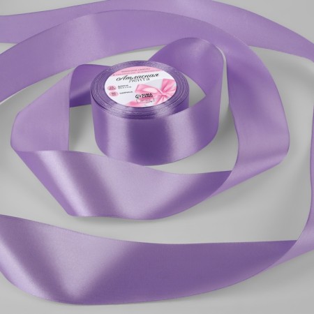 Satin tape, 50 mm × 23 ± 1 m, lilac color No. 21