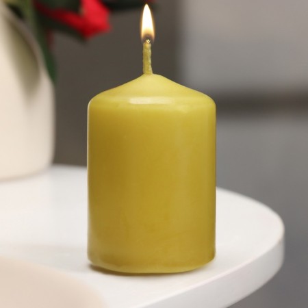 Candle - cylinder, 4 × 6 cm, 9 hours, olive