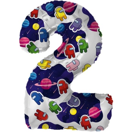 Foil ball 32 "Figure 2. Cosmonautics" + Gift