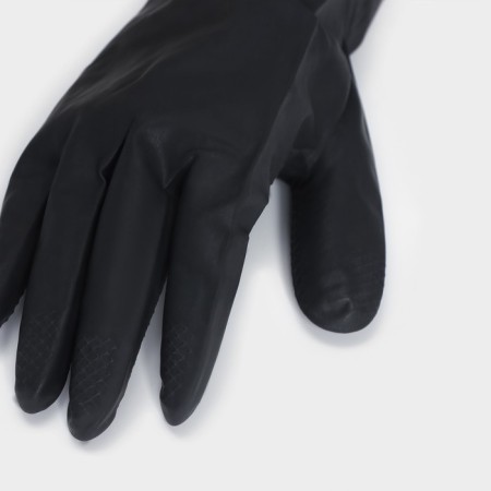 Gloves of economic latex shares, size M, protective, chemically persistent, 55 grams, black color-2