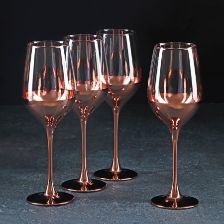 A set of glass glasses for the wine "Electric copper", 350 ml, 4 pcs