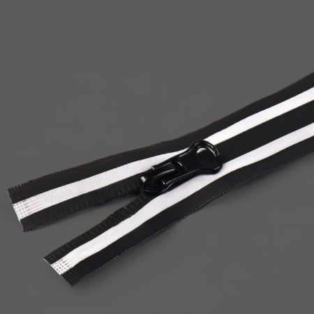 Lightning "Spiral", No. 5, detachable, waterproof, with a reflective tape, castle machine, 60 cm, black/gray color-1