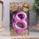 Candle for the Cake "European Giant", number 8, 7 cm, purple metallic