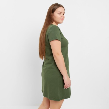Night shirt female, green color/print, size 52-2