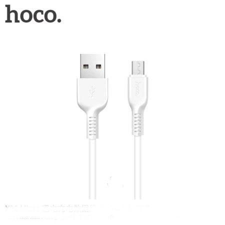 Hoco X20 cable, microUSB - USB, 2 A, 2 m, PVC braid, white-1