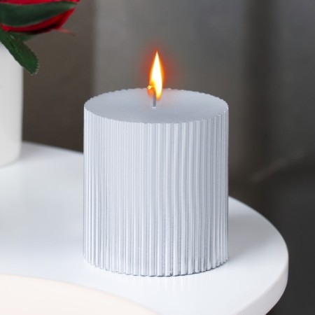 Candle "Relief", 7 × 7.5cm, silver metallic