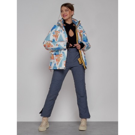 Ski jacket female winter, size 48, blue color-6