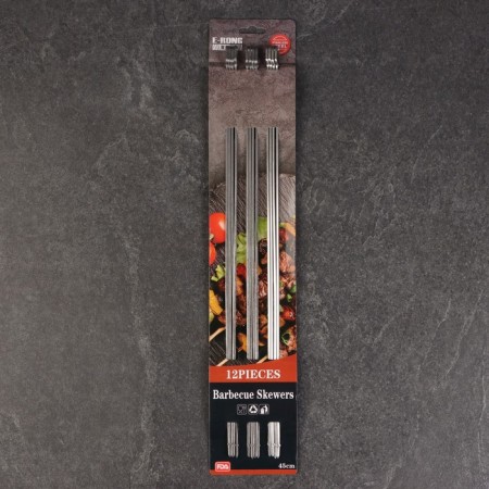 A set of skewers for barbecue, metal, 12 pcs, 45 cm-4