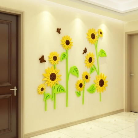 Interior stickers "sunflower", children's, decor on the wall, panel 110 x 94 cm-1