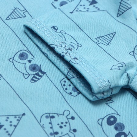 Body baby with short sleeve, color blue/raccoon, height 68-2