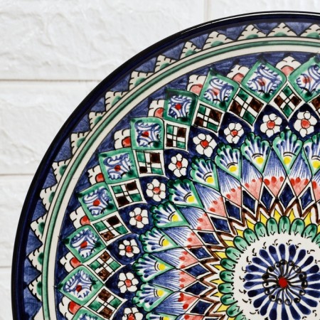 Largan Rishtan ceramics "Patterns", 32 cm, blue-3