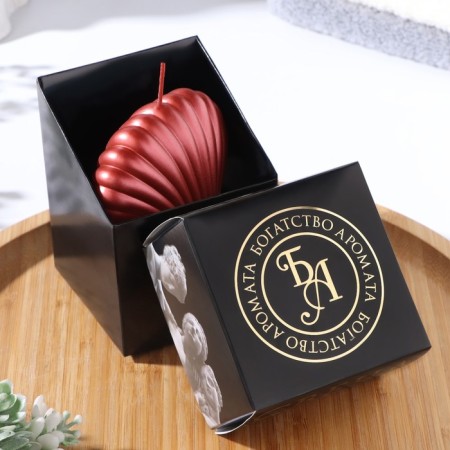 Figure candle "shell", 4x9x6.5 cm, red, in a box-2