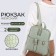 City backpack on a zipper, green color