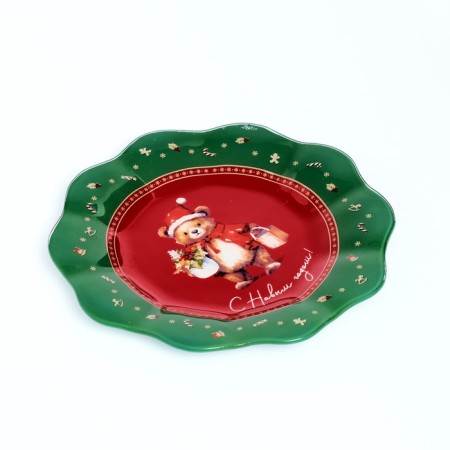 New Year's glass plate “Happy New Year! Bear ", 20 cm-1