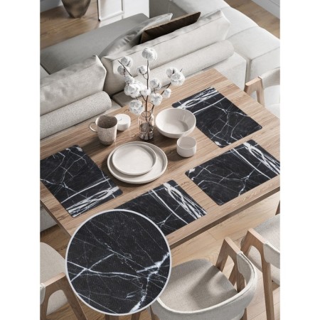 A set of napkins for setting the table “Steps on marble”, rectangular, rounded edges, size 30x46 cm, 4 pcs-1