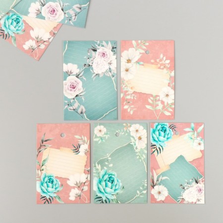 Cardboard "Flowers 11" set 10 pcs (5 types) 4x6 cm