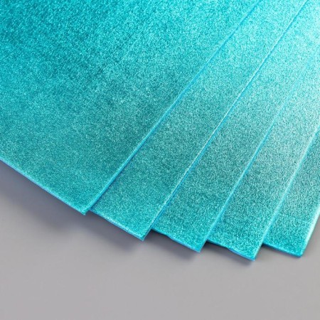 Foamiran metallized "blue" 2 mm format A4 set of 5 sheets-3