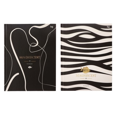 Business block A5 80 sheets in a cage, Magnificent World, Cardboard cover, glossy lamination, selective varnish, block 60g/m2, mix