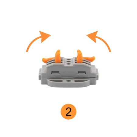 Terminal of QMS 222-423p Passing 3 poles, with an mounting platform (0.08-4 mm²), gray (25 pcs.-4