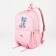 School backpack of textiles on lightning, 3 pockets, pink color