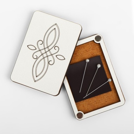 Magnetic needle "Ornament No. 3", 8 × 5.5 cm, beige color-3