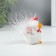 Souvenir Polystone "White Cockerel with pink egg" 5x4x6.5 cm