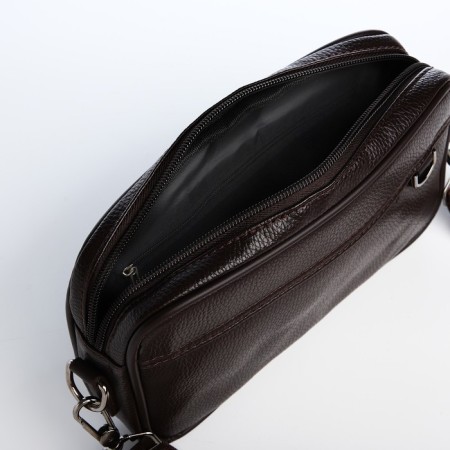 Male bag over the shoulder, artificial leather, brown color-3