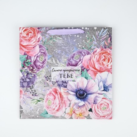 Square gift package, packaging, “flower whirlwind”, 30 x 30 x 12 cm-3